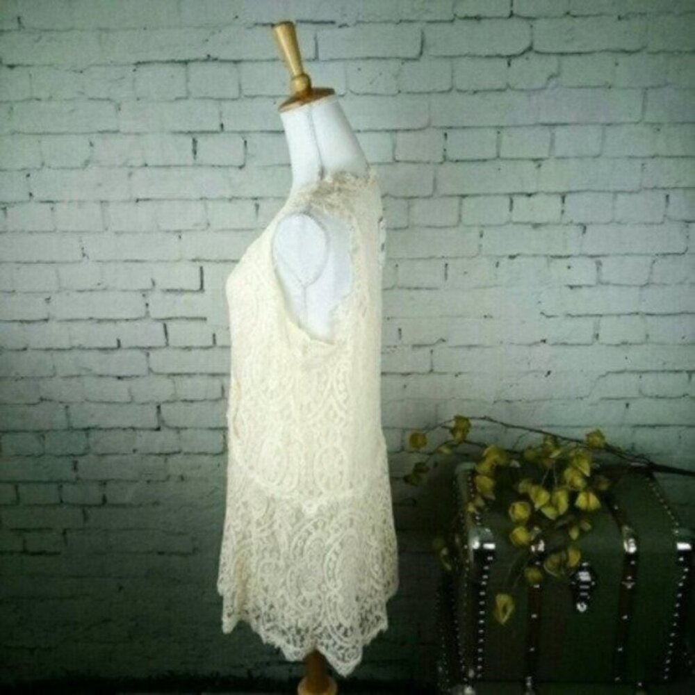 Free People Heart In Two Mini Lace Dress Cream Medium - Picture 2 of 5
